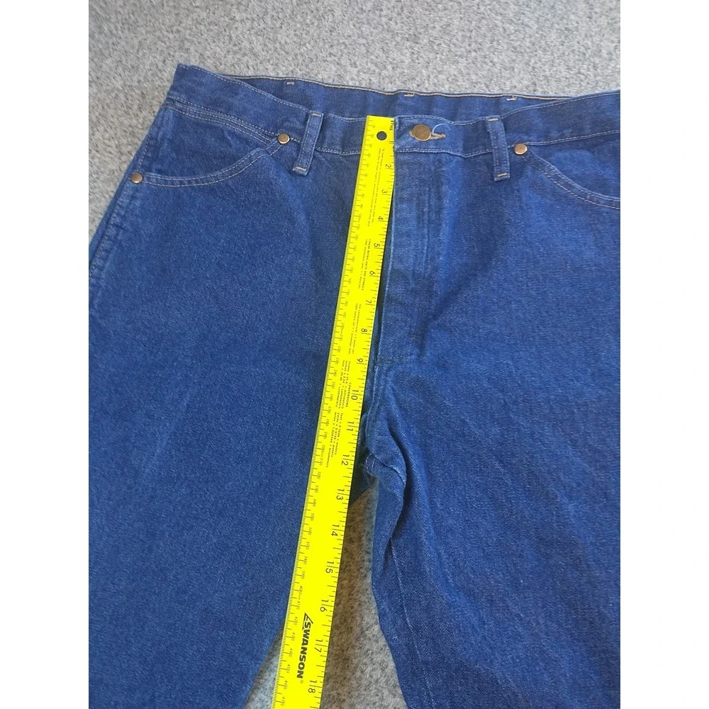 Wrangler Cowboy Cut Mens Jeans Indigo Blue Straight Leg Denim Pants 34x31